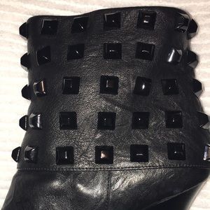 Thomas Wylde Soft Leather Studded Ankle Boots  Black SZ US 9